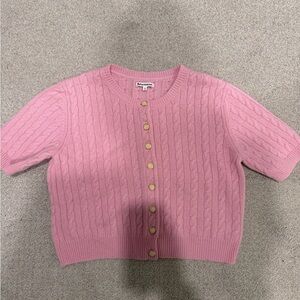 Reformation Pink Cable Knit Cardigan